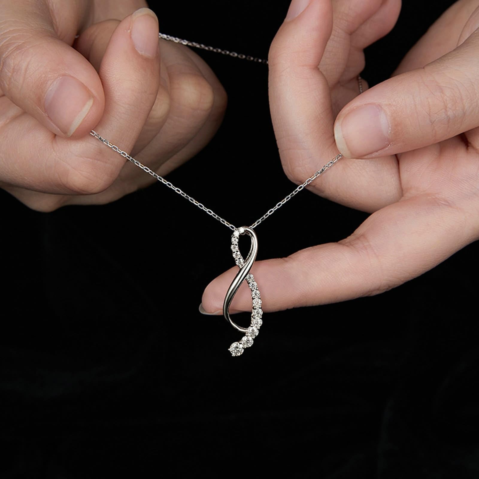 925 Sterling Silber Halskette für Damen, Moissanit Infinity Edelstein Anhänger Halskette Schmuck Kettenlänge 18 Zoll