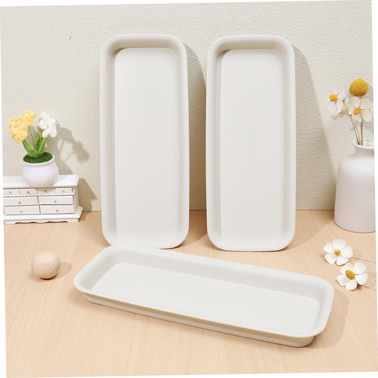 POPETPOP 16 Piezas Bandeja De Maceta Bandeja De Agua De La Maceta Plato De Platos De Plantas Platillos para Macetas Platillo para Plantas En Macetas Bandeja De Planta Cuadrada El Plastico