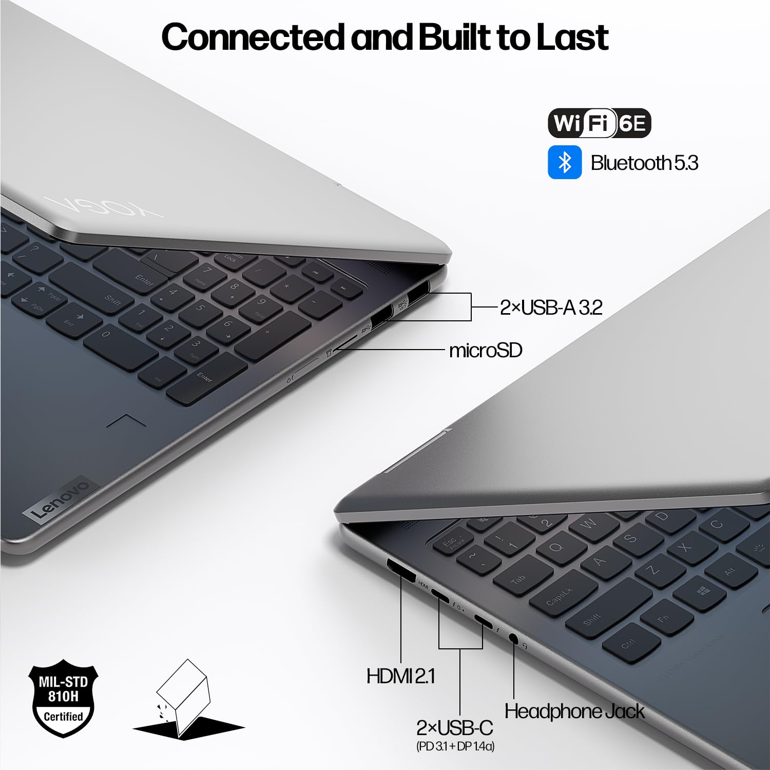 Lenovo Yoga 7 7i 2-in-1 Laptop 16" FHD+ Touchscreen, AMD Ryzen 7 8840HS, 16GB RAM, 512GB SSD, Stylus Pen Incluso, AI PC, Tastiera retroilluminata, Lettore di impronte digitali, Webcam IR FHD, Wi-Fi 6E