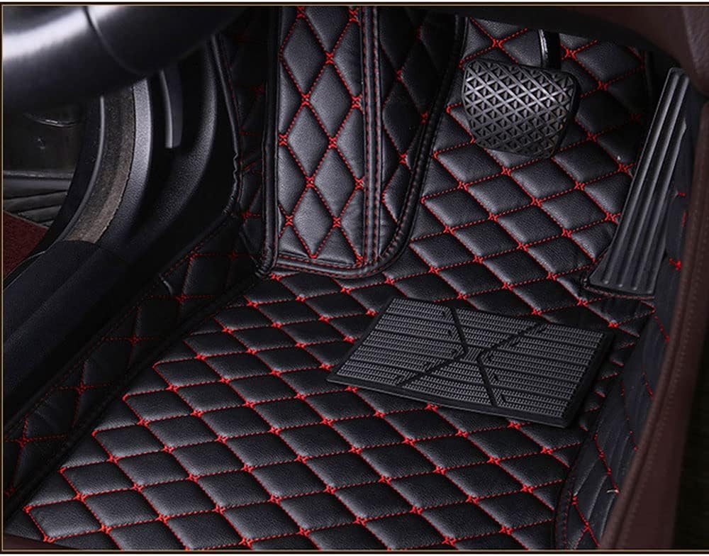 DATONGERGOUZI Car Floor Mats for BMW X7 G07 XM, Vehicle Carpets, Luxury Waterproof Interior Floor Liners, Protective Automotive Foot Mats,Black + Red