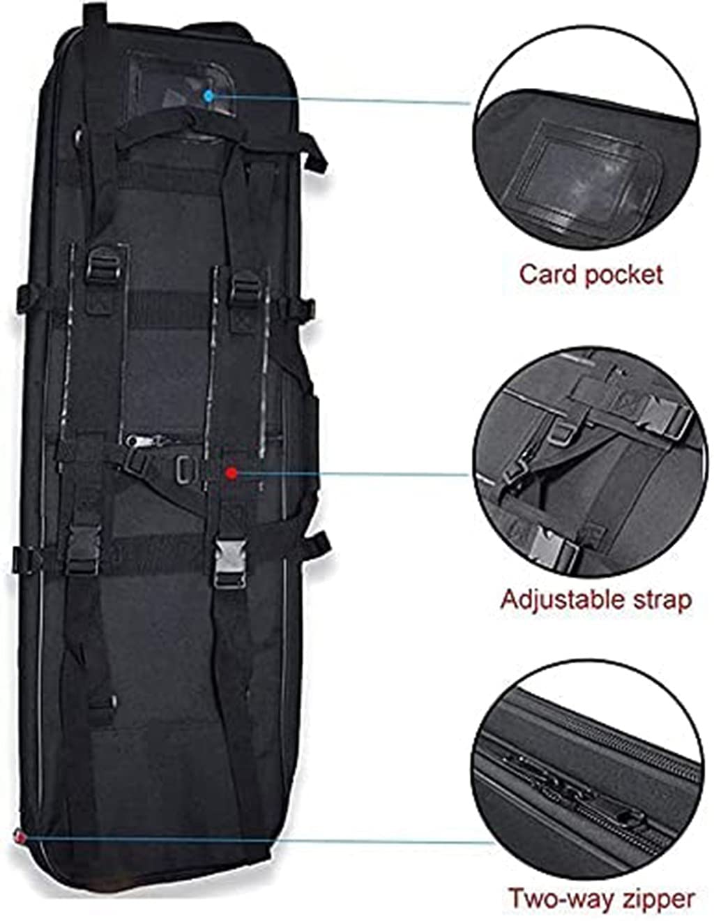Estuches para rifle Estuche para rifle largo Bolsa táctica para pistola, 32/38/46 pulgadas Pistola Escopeta Airsoft Estuche de almacenamiento - Bolsa para caña de pescar Mochila con correa para el hom