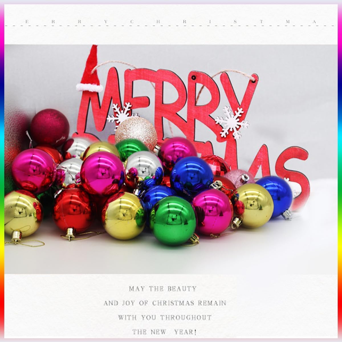 60mm 24ct Christmas Balls Ornaments Christmas Decorations for Home Christmas Tree Ornaments Shatterproof Plastic Christmas Ball Ornaments Festive Party Pendant Room Decor (6 Colors Mixed/6 cm) - Image 5