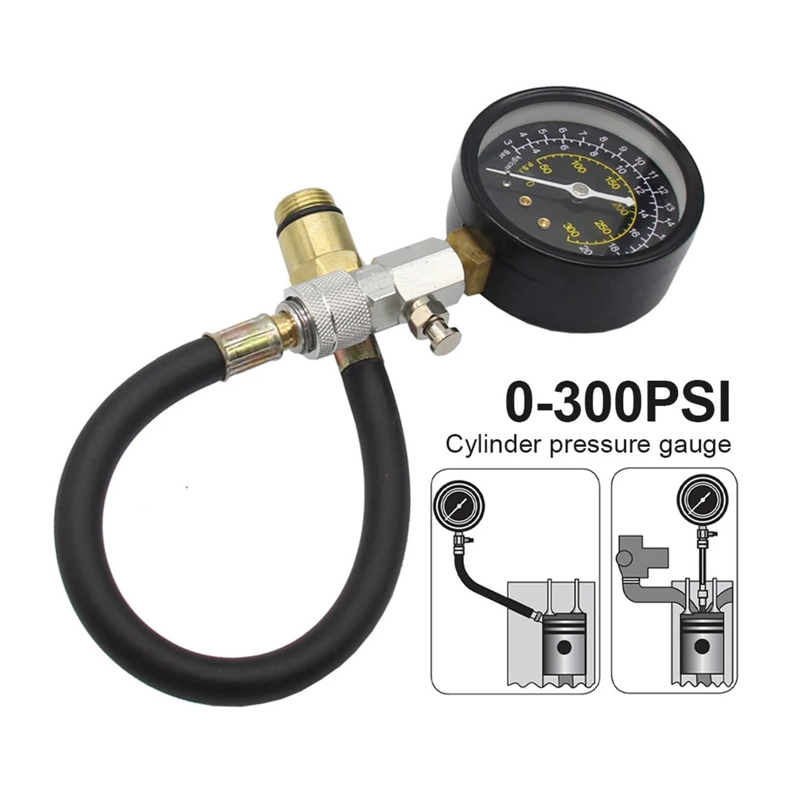 Zestaw Testera Kompresji Samochodu 300PSI Wykrywacz Nieszczelności Tester Diagnostyczny Do Manometru W Cylindrze Silnika Wysokoprężnego WystarczająCo DokłAdny