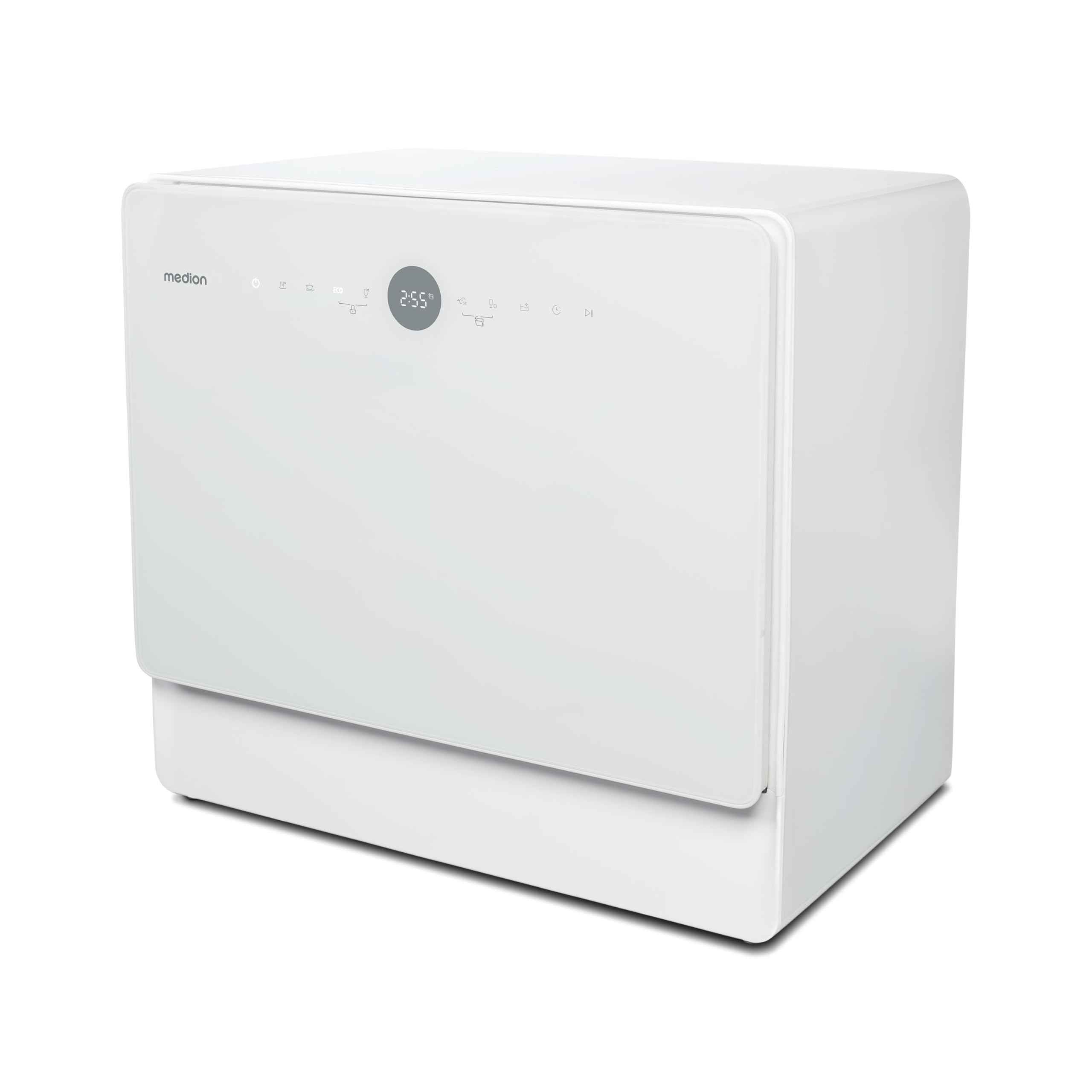 MEDION Mini lave-vaisselle DWT50 (lave-vaisselle de table, lave-vaisselle, 5 couverts, fonctionne avec/sans raccordement à l'eau, fonction seau, 35 cm de profondeur, 7 programmes de nettoyage, MD 3777