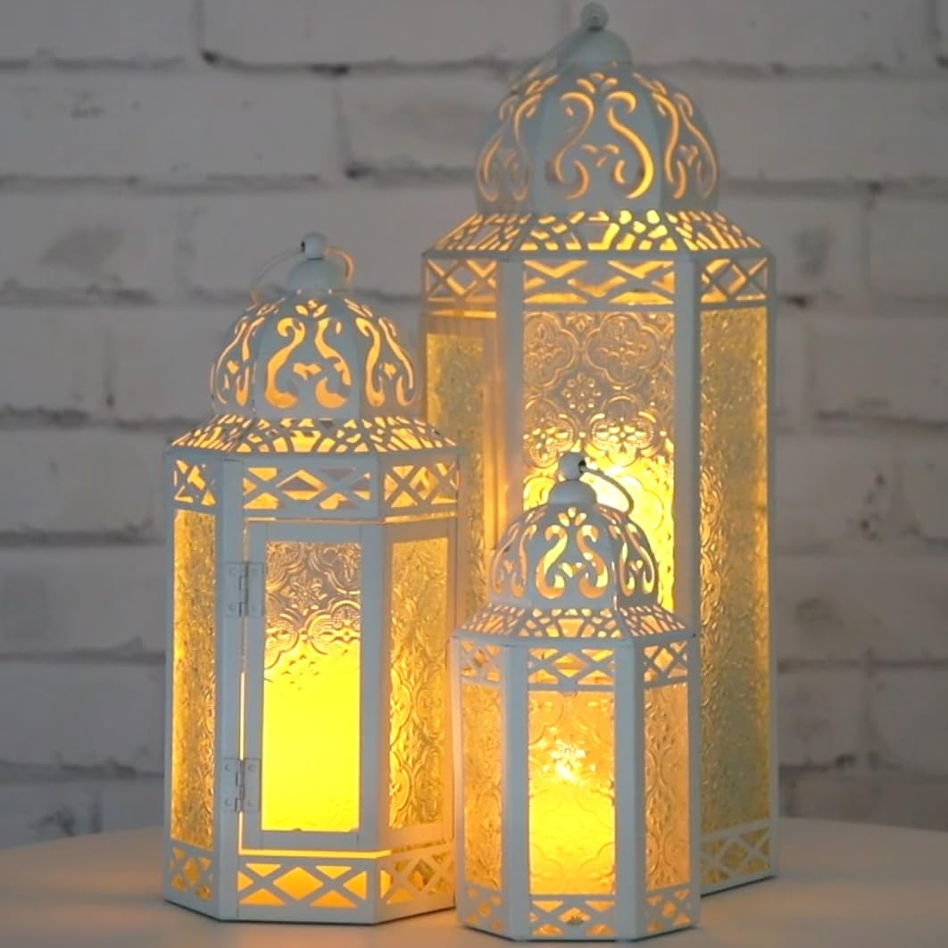 Amazon.co.jp: VELA LANTERNS クリアガラス&ホワイトメタルモロッコ