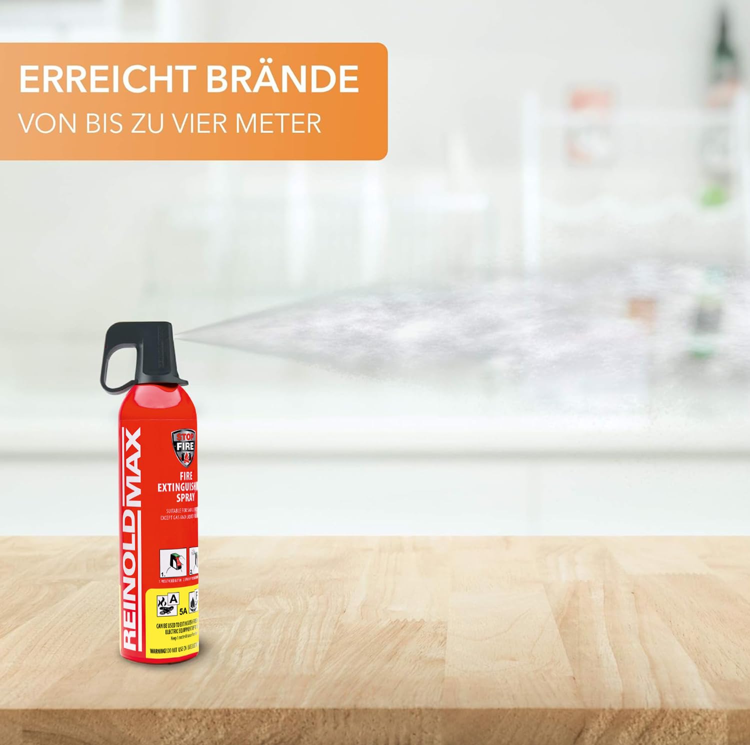 Xenotec Spray antincendio premium – 2 x 750 ml – 2 supporti da parete – Stopfire – estintore auto – Reinoldmax – incluso supporto da parete nero – riutilizzabile