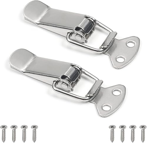 Yinpecly 2.20 pulgadas de longitud 201 de acero inoxidable con resorte de cierre de palanca sin agujero de bloqueo, cerraduras con resorte para caja disponible en Yaxa El Salvador