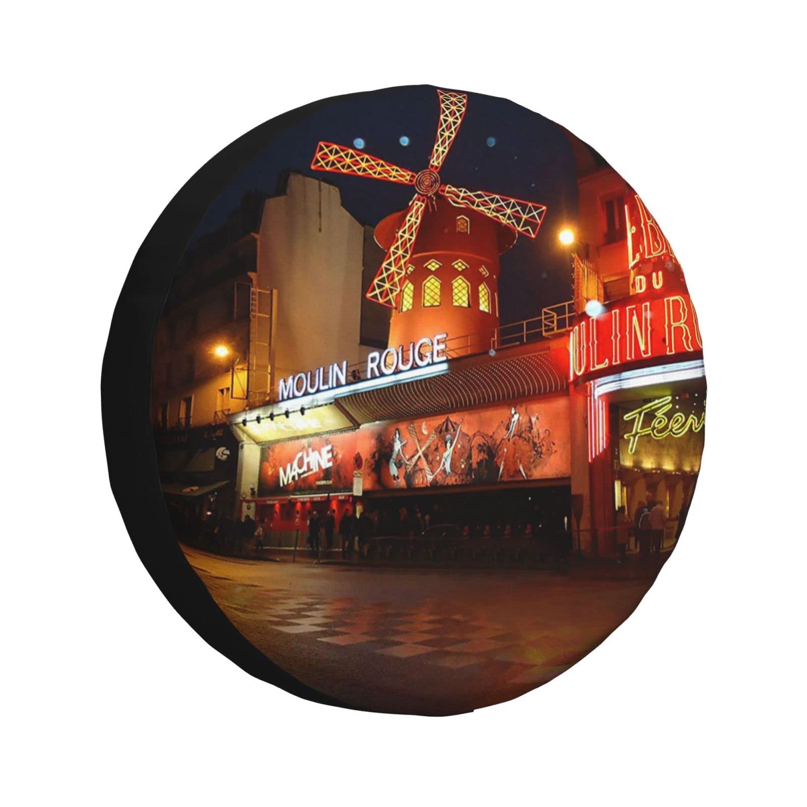 Moulin Rouge Spare Tire Cover Moulin Rouge Dust-Proof Weatherproof Wheel Tire Cover Wheel Protector Fit Trailer, Rv, SUV and Many Vehicle
