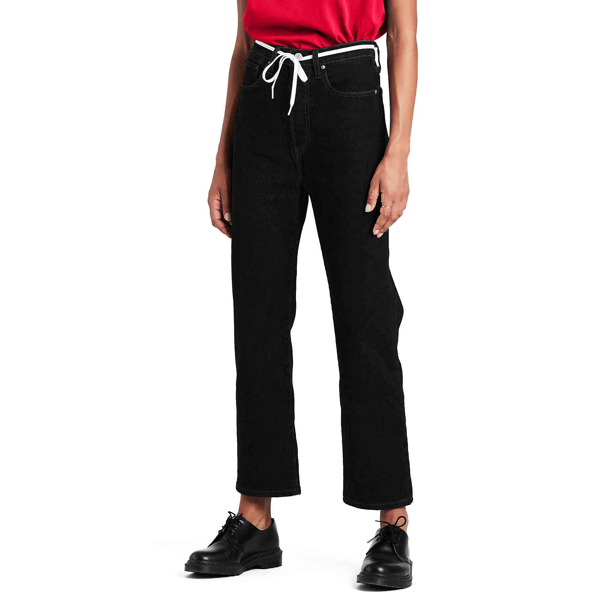 Levis Women's Black Ribcage Jeans in Size 25 L28, Sports Direct
