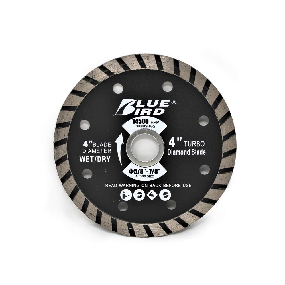 Toolman Circular Saw Blade Universal Fit 4" Diamond Masonry Turbo for Tile Marble Concrete Brick Stone works with DeWalt Makita Ryobi