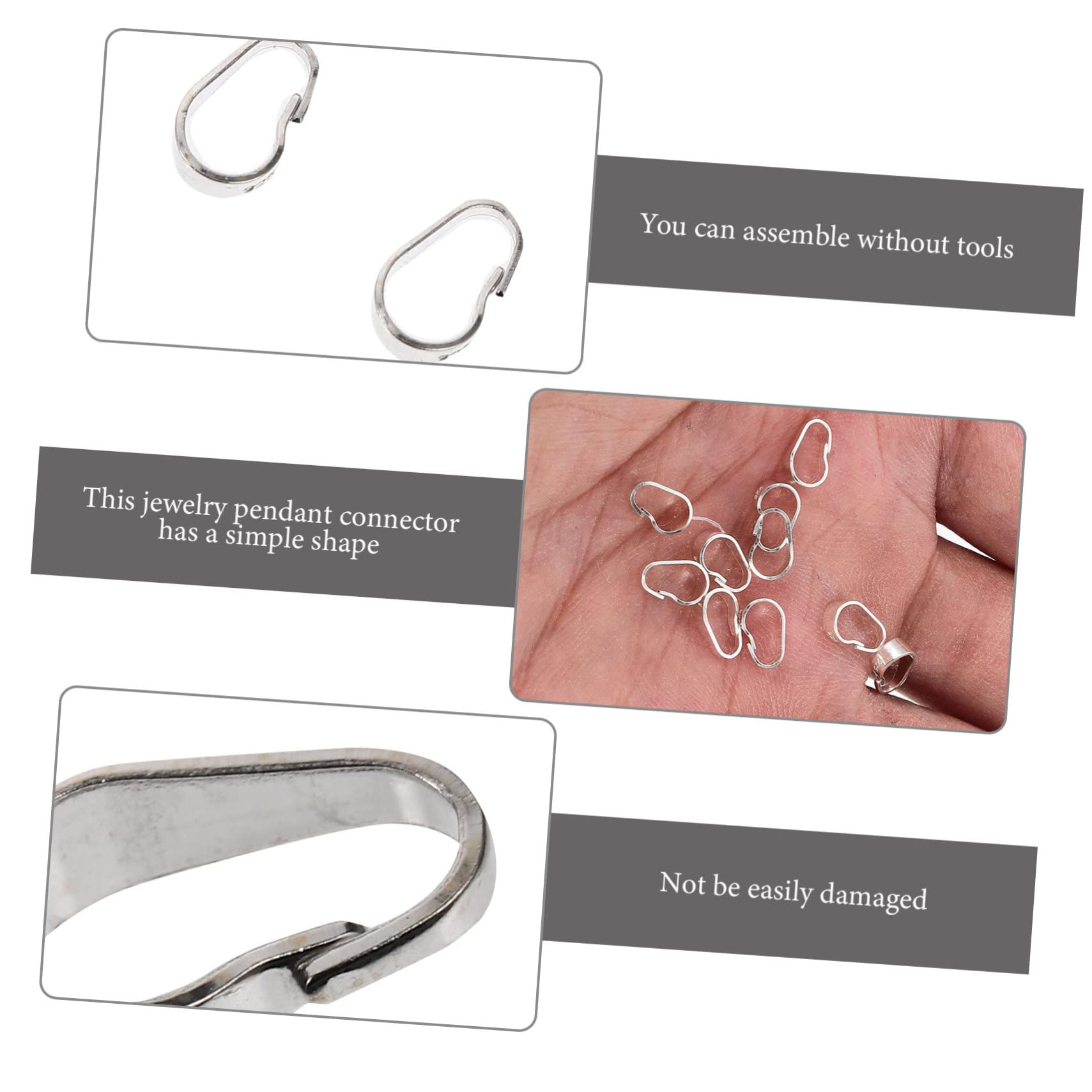 EXCEART 50pezzi Ganci Per Pendenti Di Chiusure Per Collane e Braccialetti Accessori Per Gioielli Resistente e Leggero Facile Da Usare Per Creazioni Artigianali