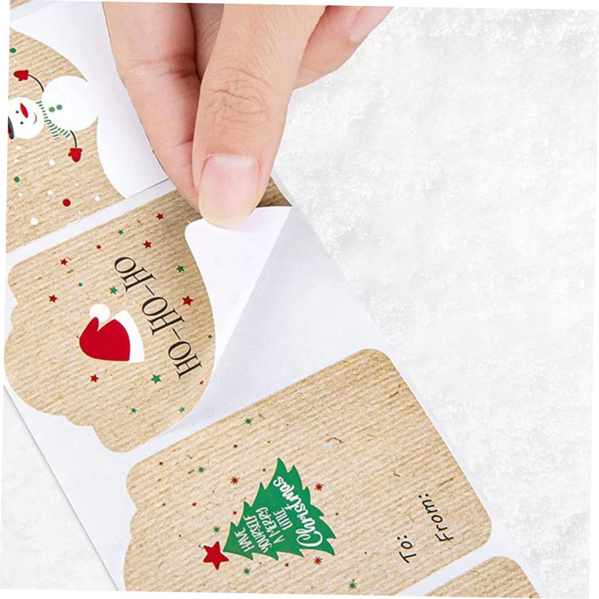 STOBOK 5rotoli Adesivi Natalizi Kraft Etichette Autoadesive Per e Decorazioni Design Per Facili Personalizzare e Utilizzare Occasione