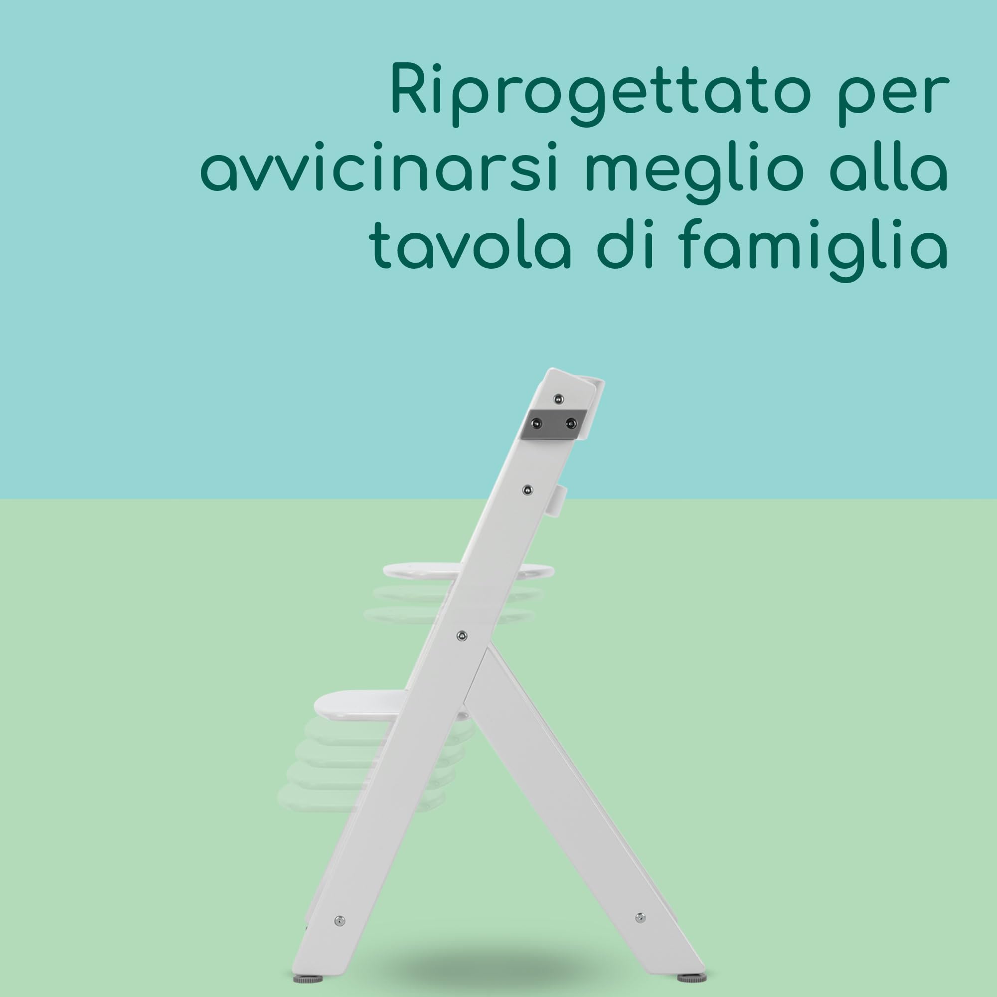 Bebeconfort Timba 2 Seggiolone Pappa Evolutivo in Legno, 6+ Mesi, 110 kg, Bianco