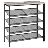 HOOBRO Shoe Rack, 5-Tier Shoe Organizer, Shoe Storage Rack for 16-20 Pairs, Adjustable Mesh Shelves, Shoe Storage Unit for Entryway