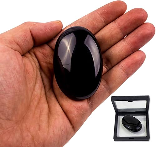 Cristal de piedra de obsidiana negra, cristales naturales de obsidiana y piedras curativas para terapia de alivio de ansiedad y estrés, forma