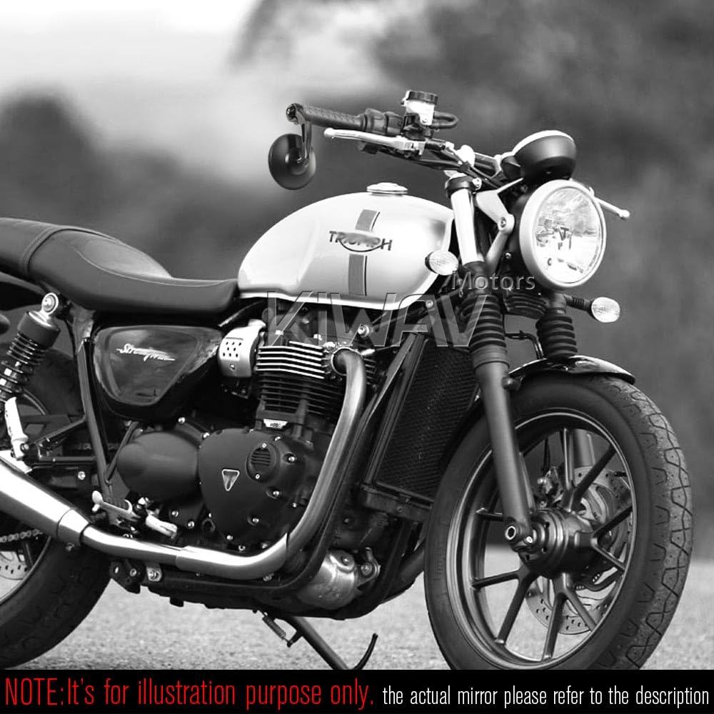 Amazon | KiWAV バーエンドミラー ボブ 黒 Triumph トライアンフ 水冷