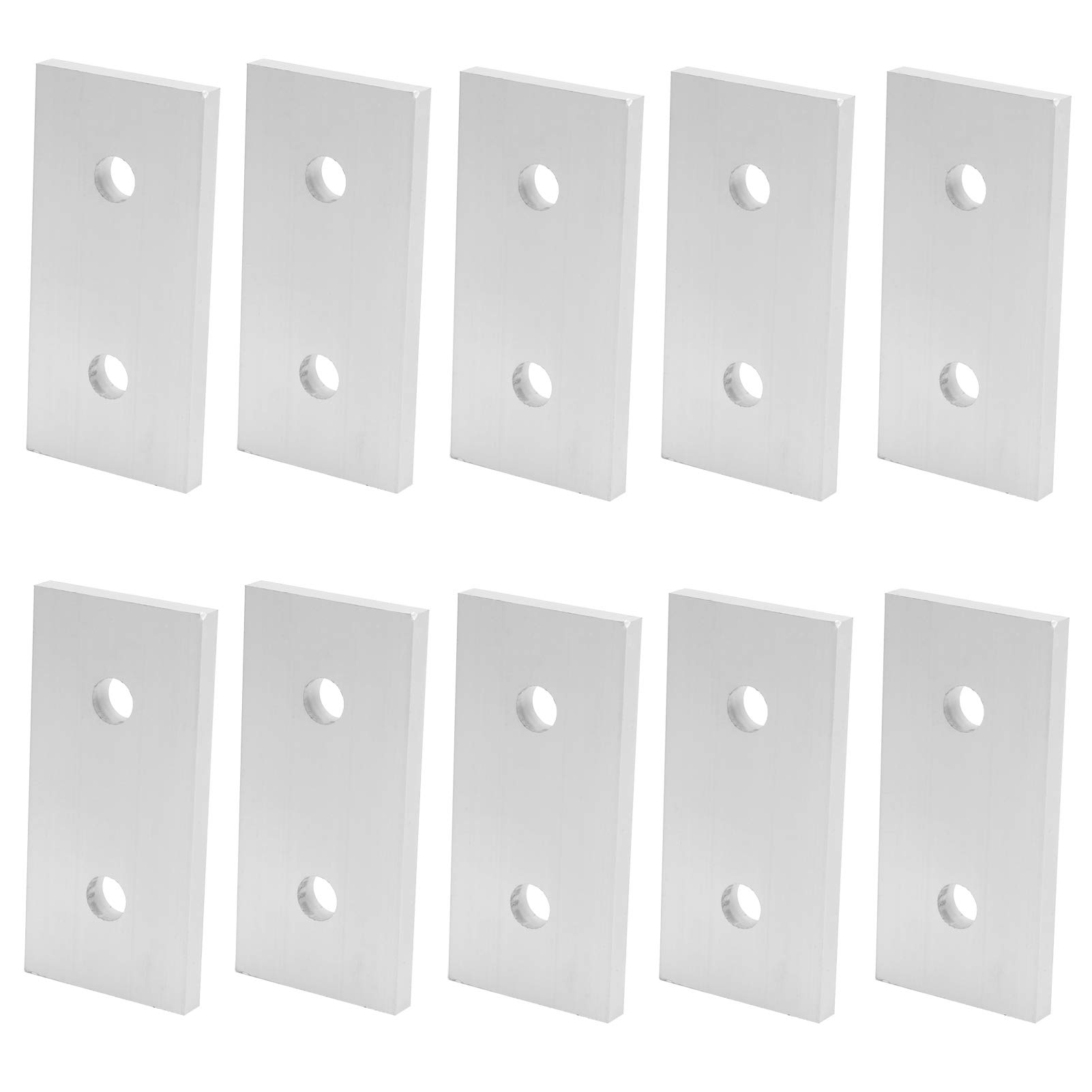 10 Pezzi Piastra Giunzione Alluminio 4040 per Connessione Verticale 2 Fori Superficie Ossidata Dimensioni 80x38mm Spessore 6mm Profili Struttura Telaio per Montaggio Strutturale in Alluminio