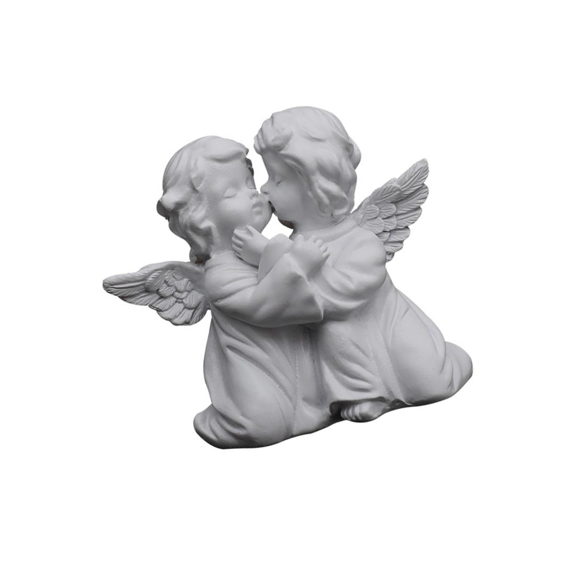 ALCXAZS Elegant Resin Girl Angel Figurine Statue Exquisite Desktop Decoration Fairy Prayer, Kiss Left