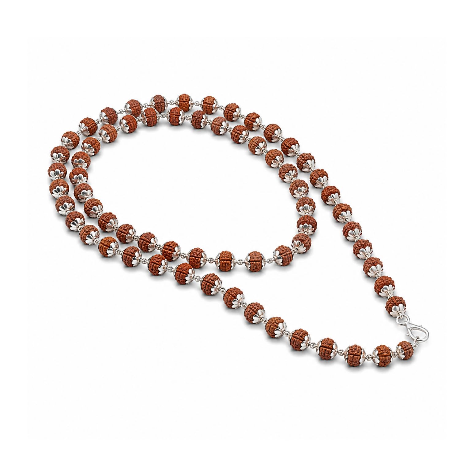 Original Rudraksha Mala for Men | 5 Mukhi 6MM and 54 Rudraksha Beads | Certified by ISO Certified Lab | Panchmukhi Rudraksha Mala with Silver Cap-image-10