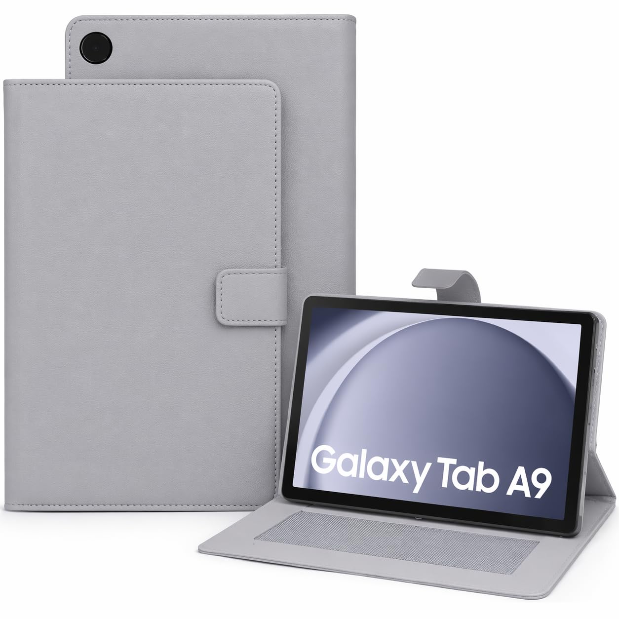 Cover for Samsung Galaxy Tab A9 8.7 Inch, Leather Flip Stand Case, Stand Function, Professional Theme [SM-X110/X115/X117] (Grey)-image-17