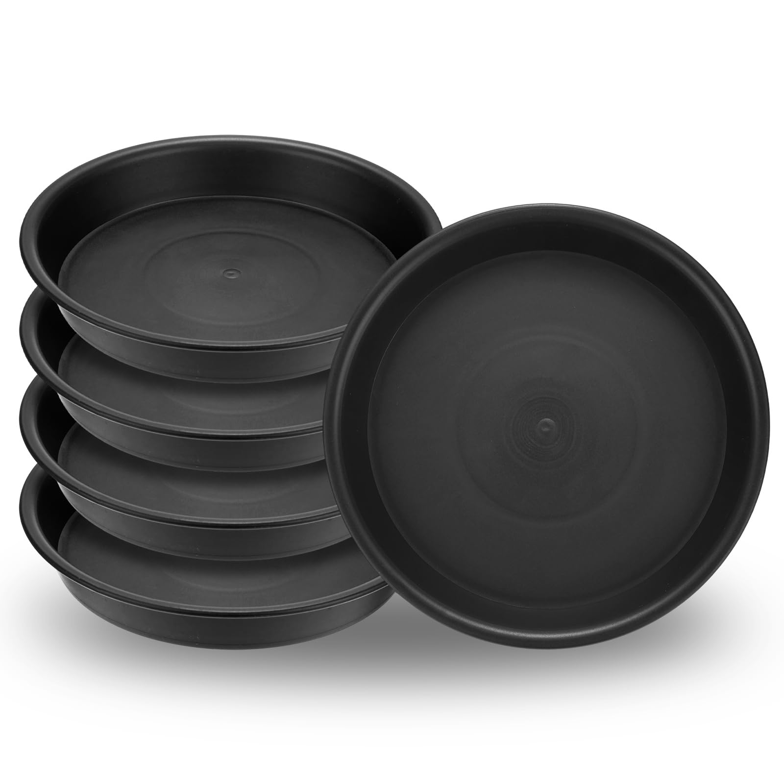 M METERXITY 5-Pack Plastic Plant Saucers 5 inch ID Black