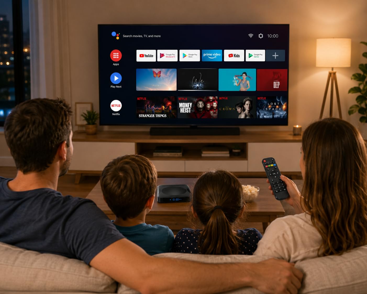 Android TV Box 4GB RAM 64GB ROM, Smart TV Box UHD 8K Android 10.0, WiFi Dual Band 2.4/5GHz, Bluetooth 4.0, USB 3.0, HDMI 2.0, Quad Core RK3318, Lettore Multimediale per Smart TV