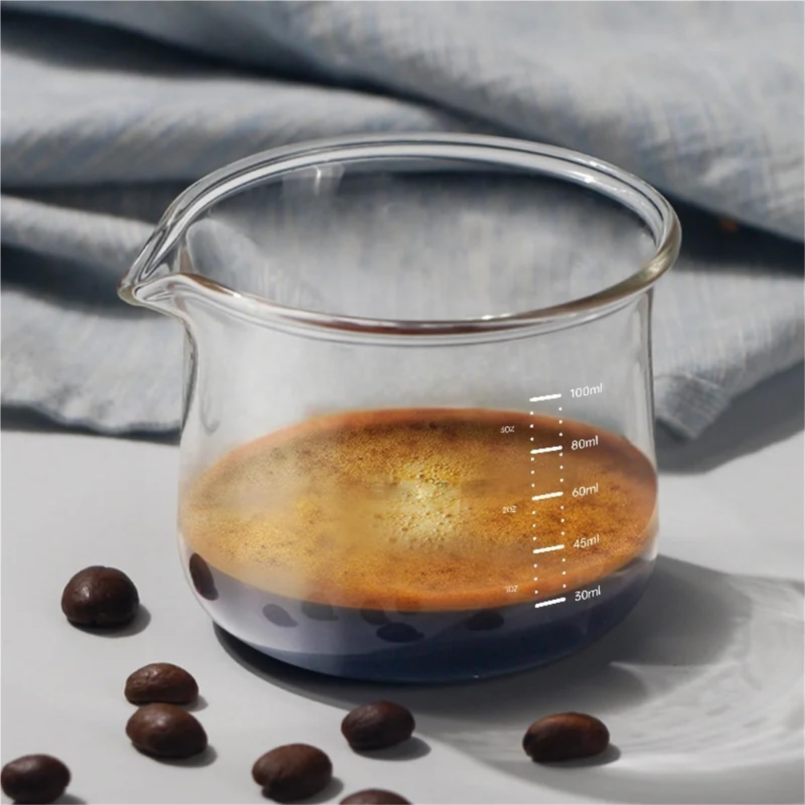 Jarra para Espumar Leche Tazas medidoras de 100ml, Vidrio de Alto borosilicato, Calibre Pesado, Taza de Leche, Taza aromática de café, Taza dosificadora Eapresso, Accesorios de café, 3 uds.