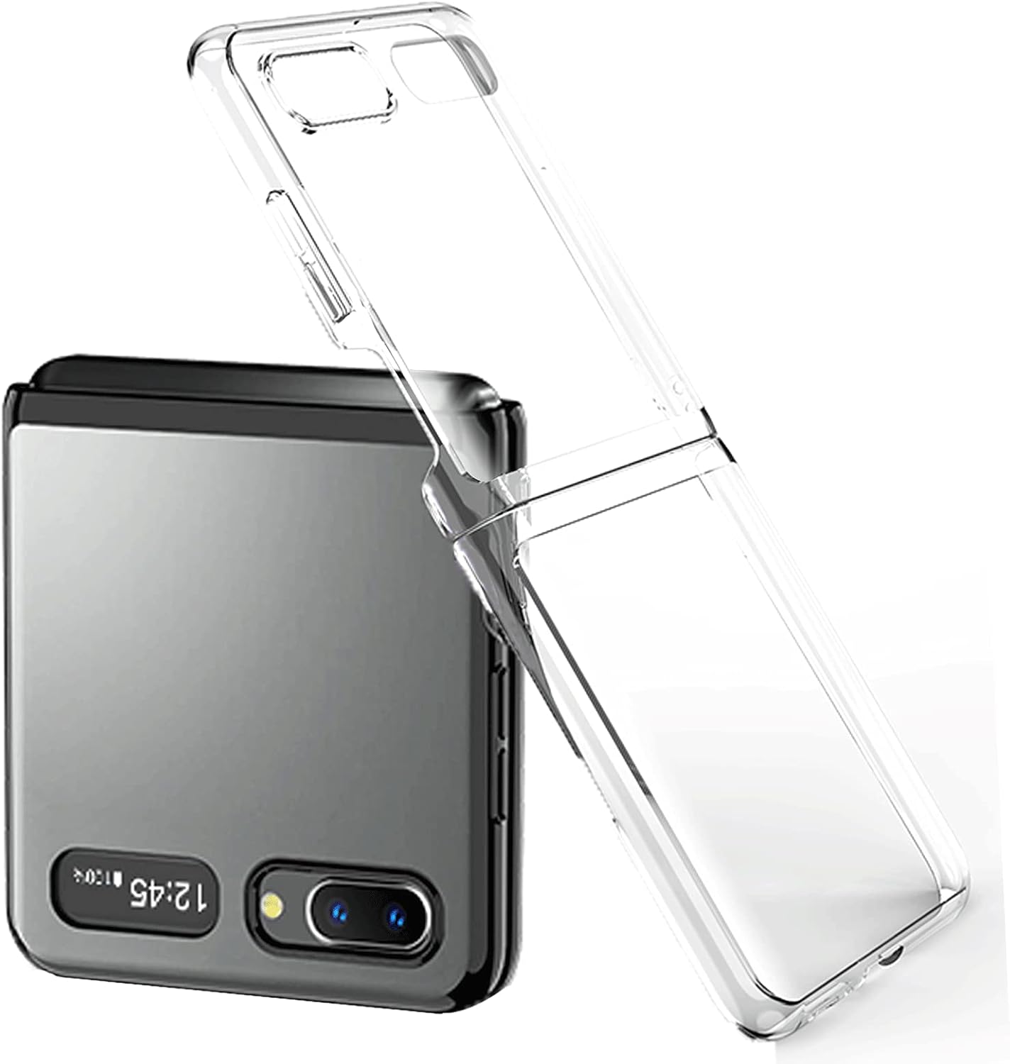 Miimall Compatible with Samsung Galaxy Z Flip 5G 2020 Case,Ultra-Thin Heat Dissipation 180 Degree Folding,Anti-Scratch and Anti-Shock Polycarbonate Case for Galaxy Z Flip(Clear)