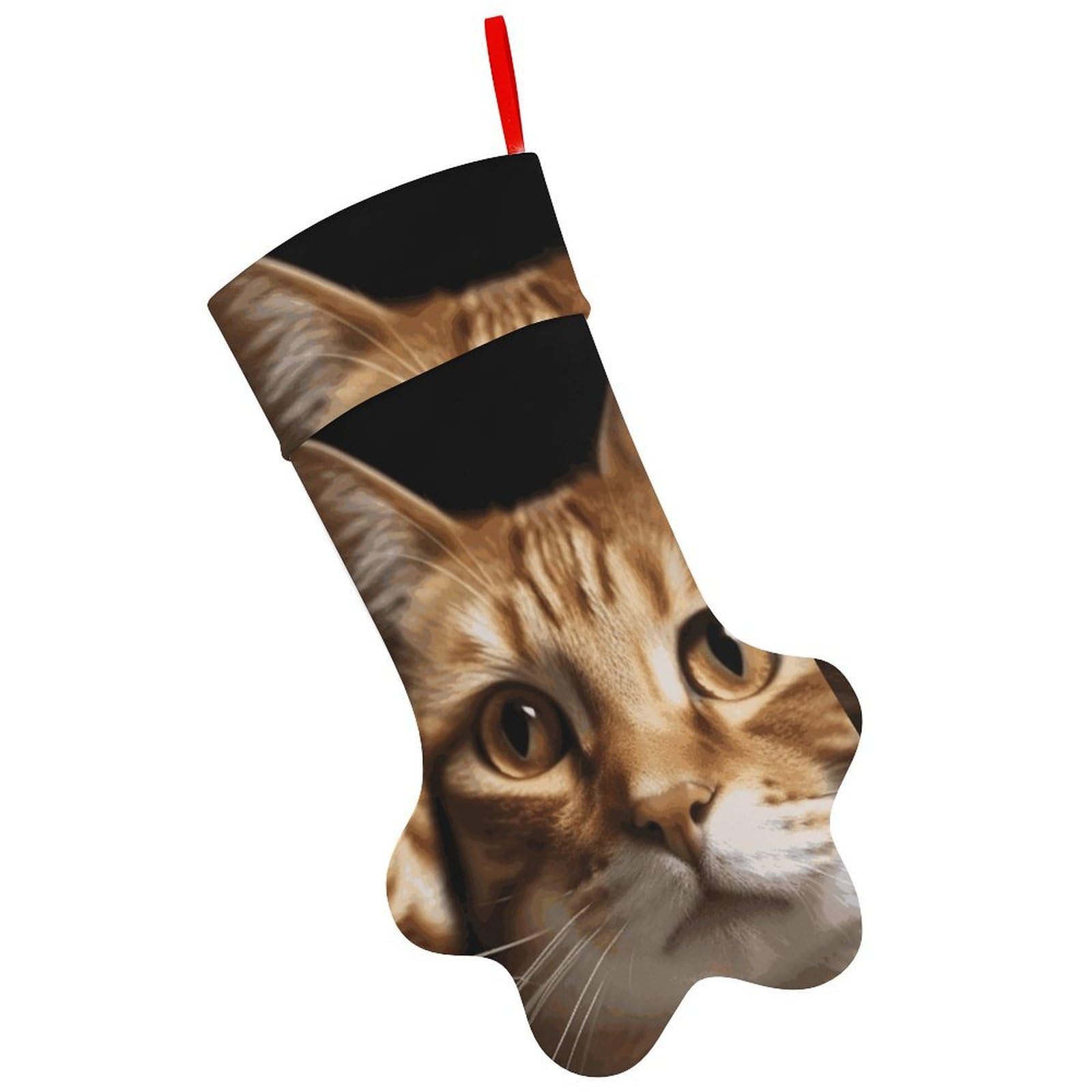 Cats Christmas Stocking Soft Comfortable Christma Sornaments Stocking Cute All-Printed Dog-Paw Stockings for Xmas Eve Party Fireplace Tree Gift Decoration