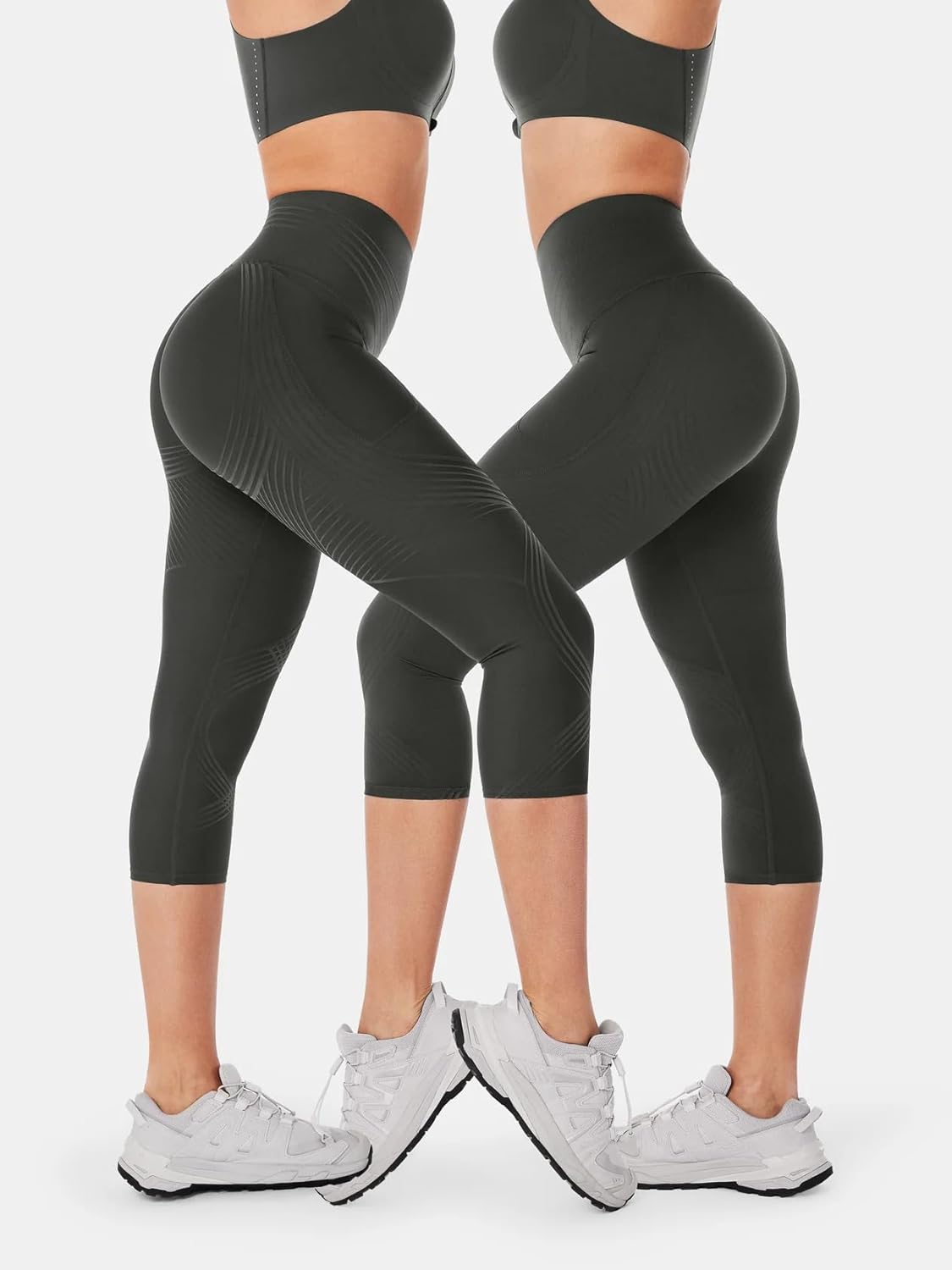 Fanka Body Sculpt Side Pocket Capri Leggings 2.0 – No Camel Toe Yoga Leggings, Reversible Wear, Upgraded 360° Core Support