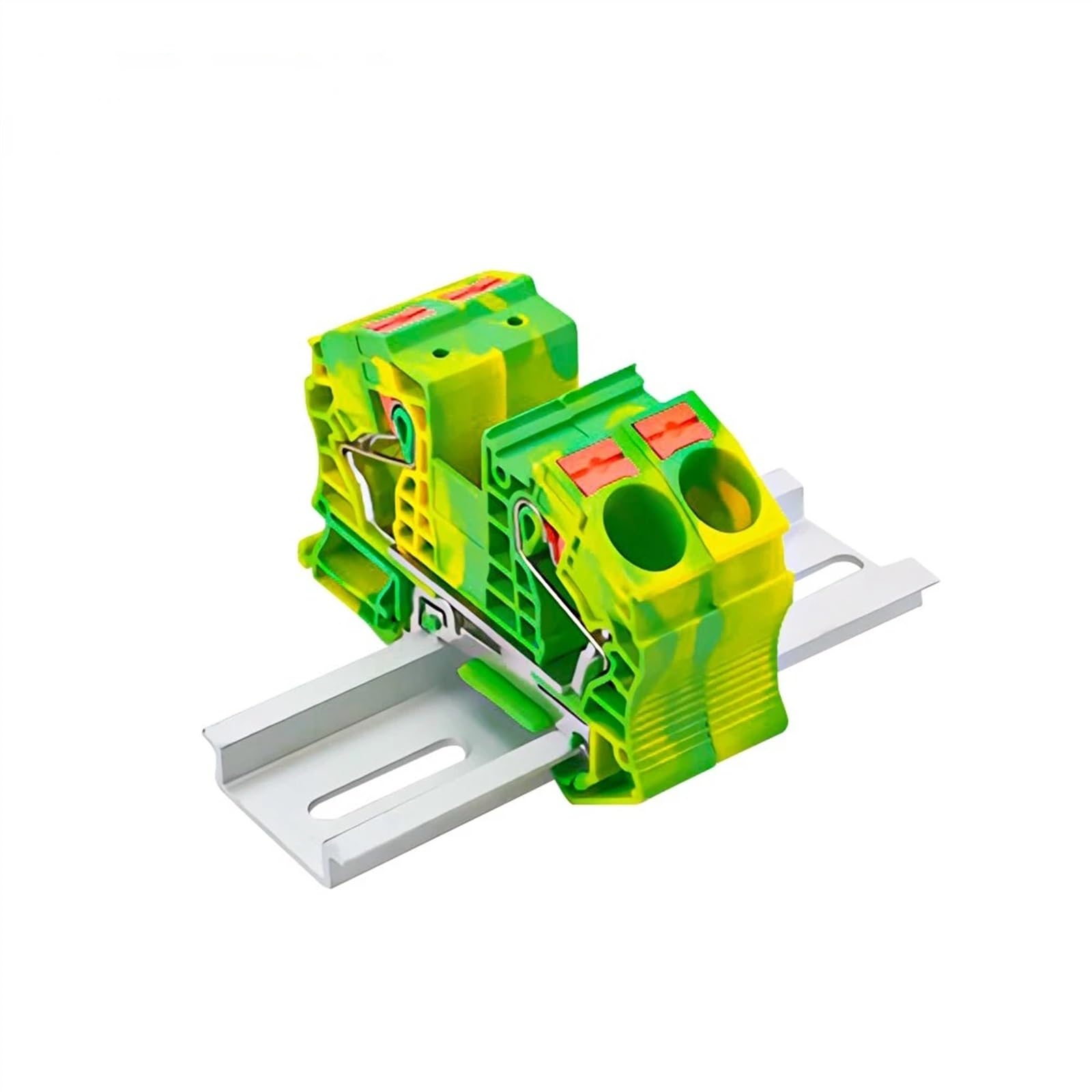 1 Pz PT-16-PE Morsettiera su guida Din Push In Primavera Senza Viti Alimentazione Attraverso Messa a Terra Terminale Blocco Filo Connettore PT16-PE