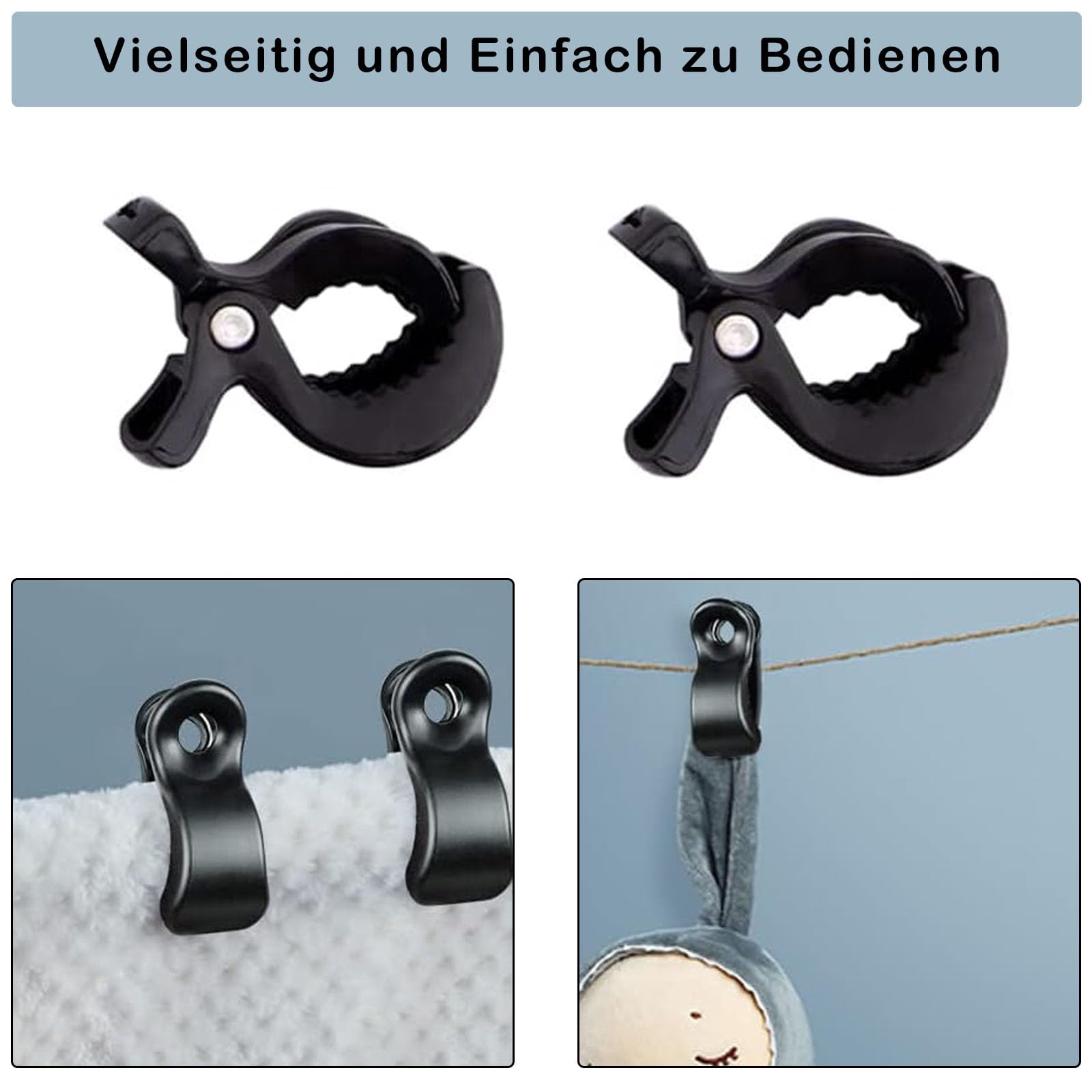 Kinderwagen Deckenclip Aus PU & Holz - Stylischer Halter Für Babydecken, Stillen & Rucksackgurte
