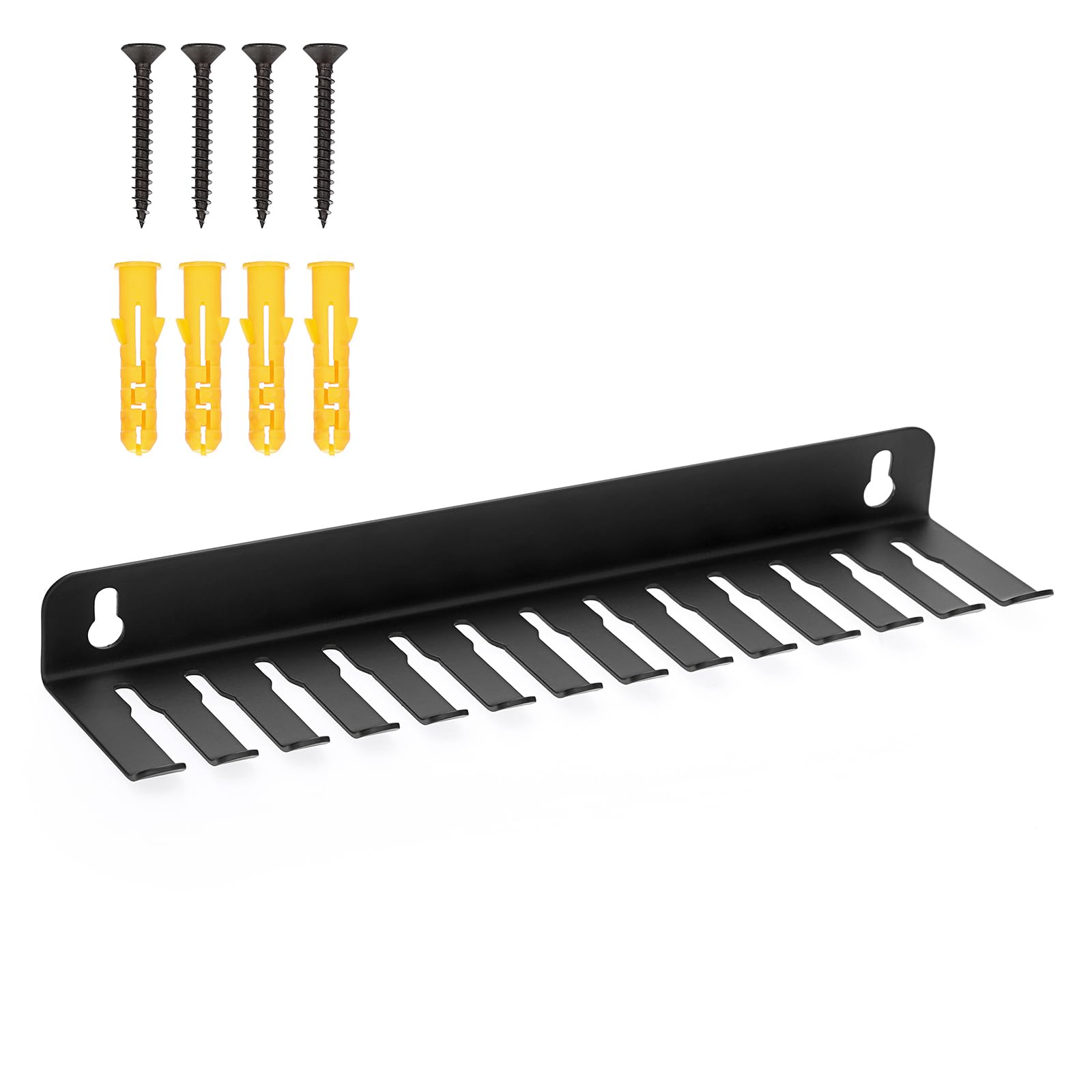 Sumnacon Wall Mounted Cable Hanger and Organizer, 13 Cable Slot Cable Hanger,Iron Cable Rack-Slots Width from 6 to 9mm for Cord Management,Black