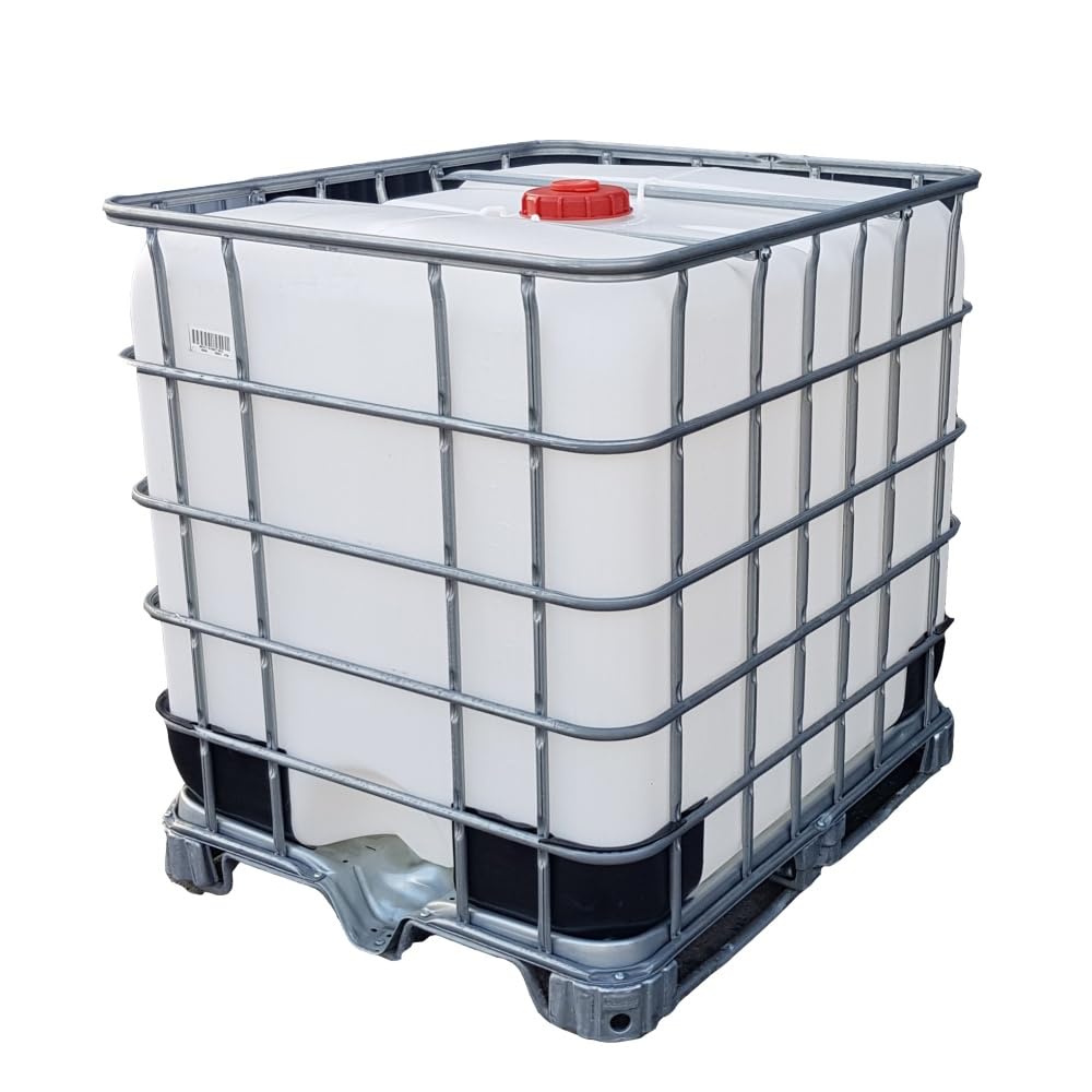 1000 l IBC Container Wassertank auf Stahlpalette ohne Auslauföffnung