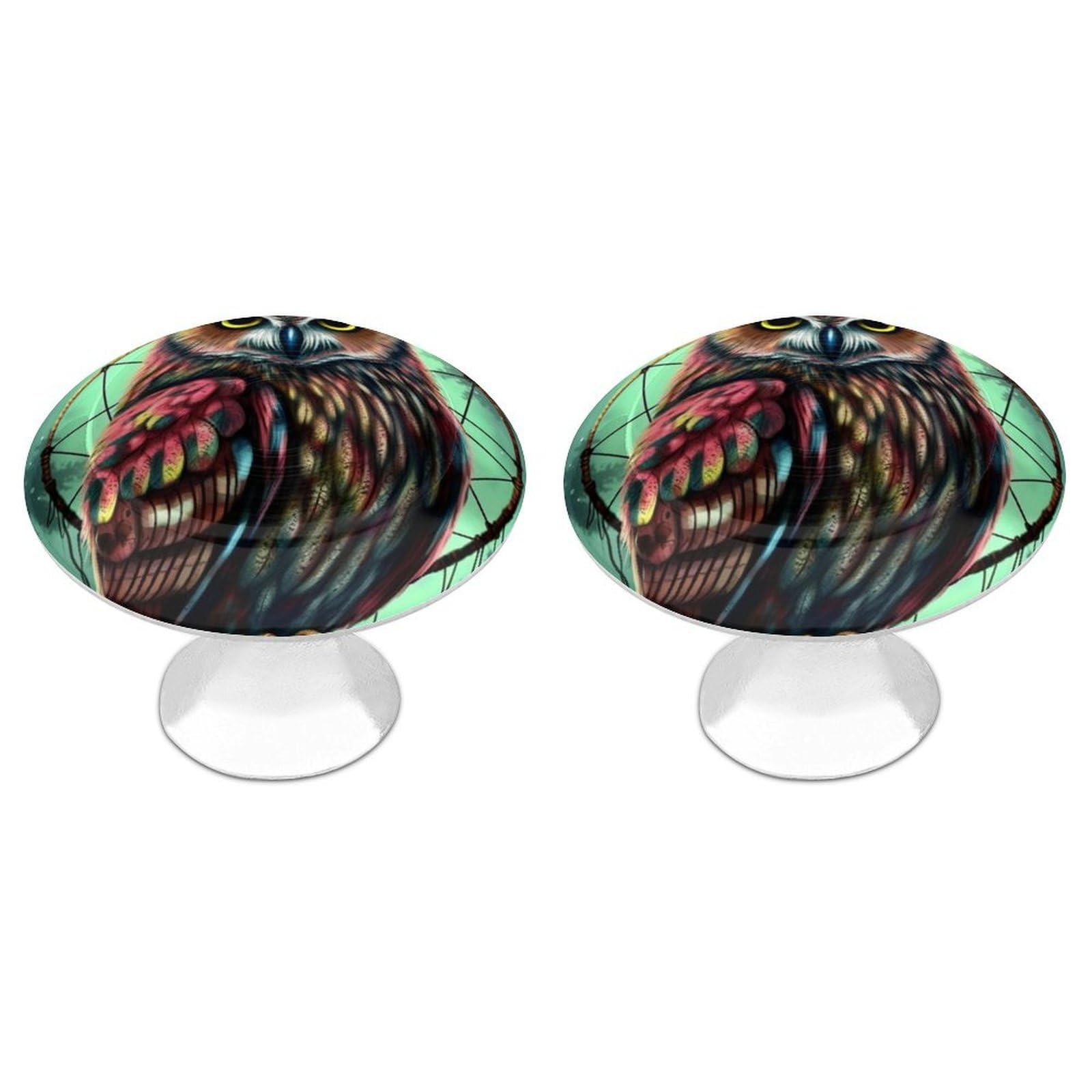 NTVOWPZO Cabinet Handles Round Drawer Pulls Owl Dresser Knobs for Cabinets and Drawers Handle for Bathroom Cupboard Drawers Cabinet Pulls for Kitchen Door