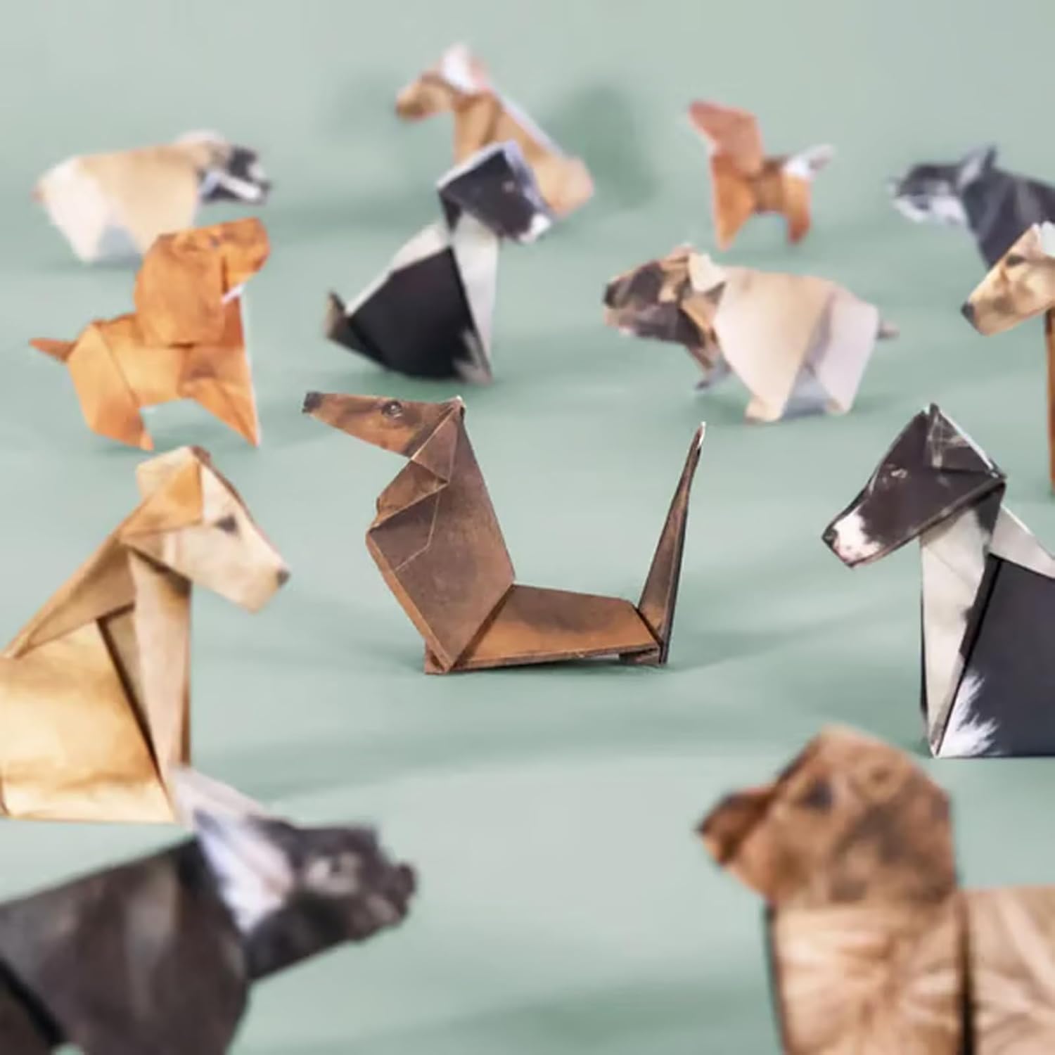DIY Paper Cats - 50 Sheets DIY Origami Paper to Fold Cute Cat Figures, Fun Craft Activity for Adults , Interesting Craft Activities for Cats Lovers (Dog)