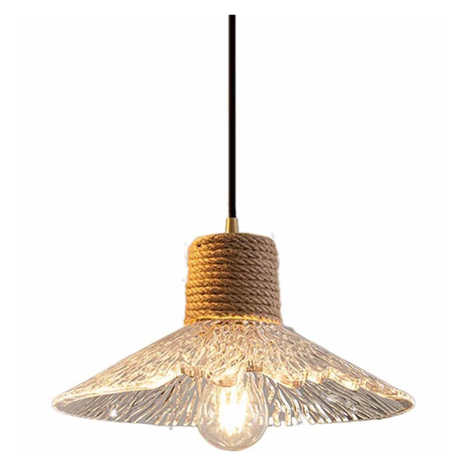 Luminaire suspendu en verre évasé haut de gamme et finitions bronze huilé