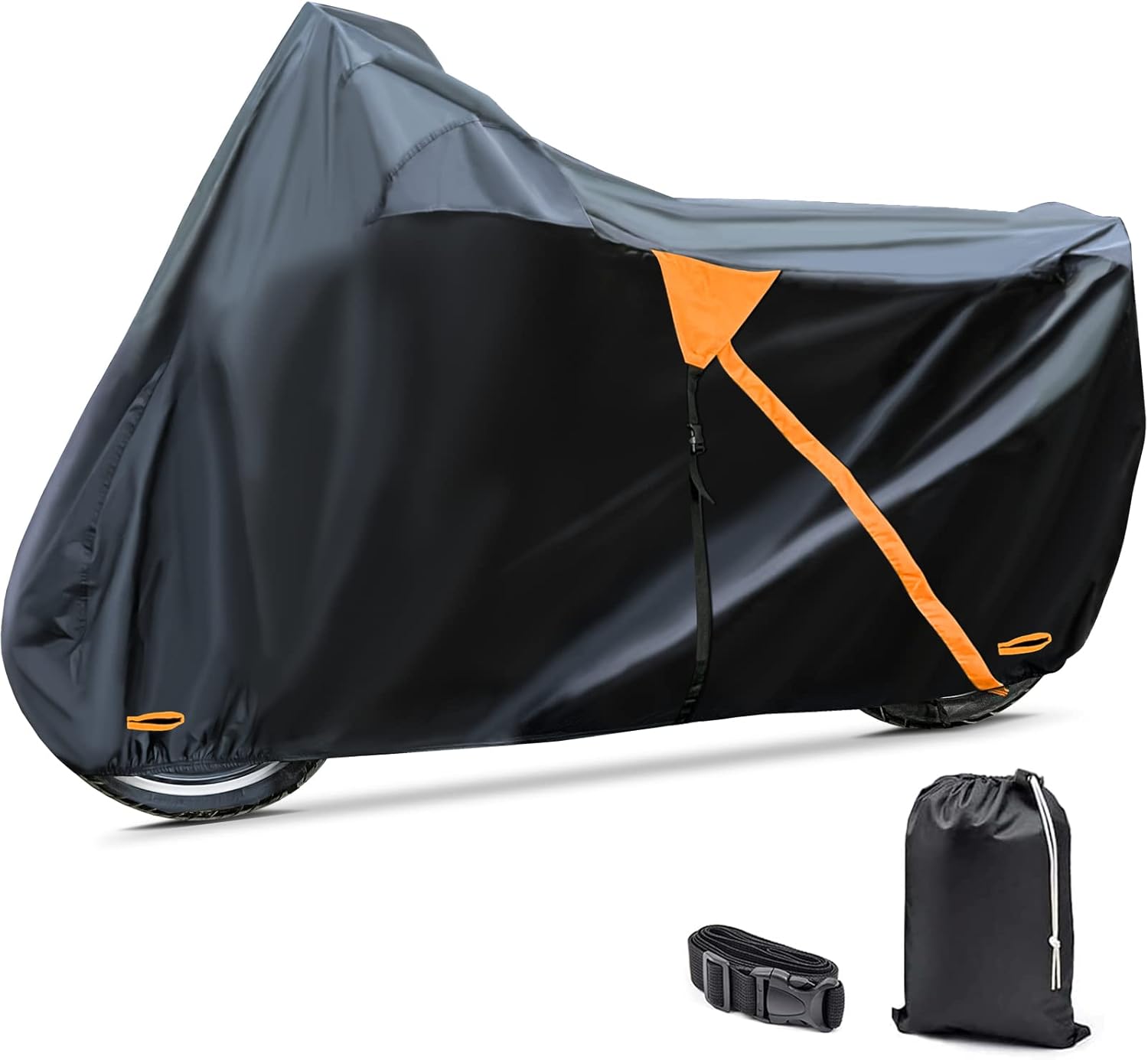 Autolion Motorcycle Cover,Waterproof Zipper 420D Heavy Duty Outdoor Cover for All Seasons Windproof, high Heat Resistance dustproof and Rainproof Snowproof(Red Zipper M fits up to 87inch) : Automotive