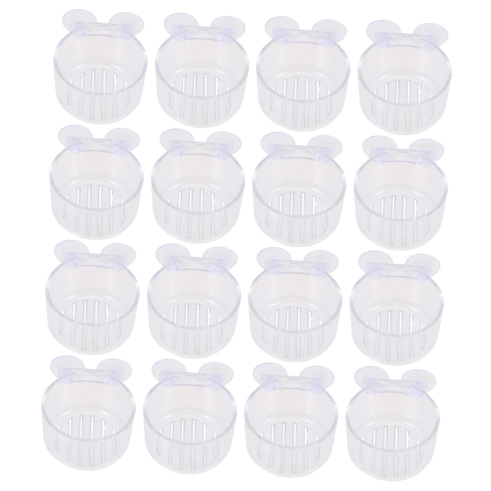 Toddmomy 16piezas Comedero para Peces De Acuario Taza Roja Acrílica Dispensador De Comida Unidades