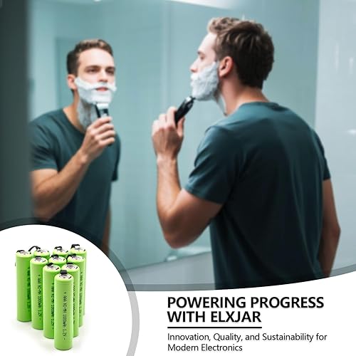 Miniatura 2 de Paquete de 10 baterías recargables Ni-MH AAA de 1.2 V de 1000 mAh con pestañas compatibles con maquinillas de afeitar eléctricas, cepillo de