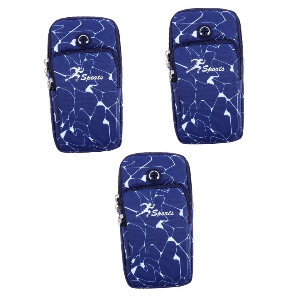 WOONEKY 3 Tasche Ergonomiche Per Telefono Per Borsa Sportiva Supporto Per Telefono Cellulare Fascia Da Braccio Per Corsa Borsa Per Telefono Con Cerniera in Metallo Liscio
