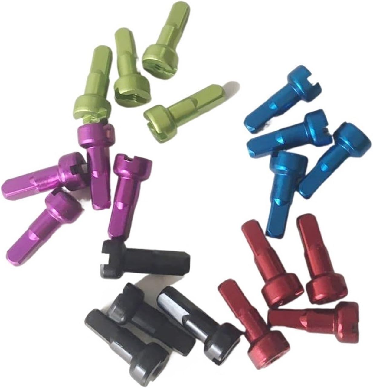 Spoke Nipple Aluminum Alloy 14G 2.0 14mm Black Red Blue Purple Green Pink Ultralight Nipples (Color : Yellow, Size : 50PCS_14MM)