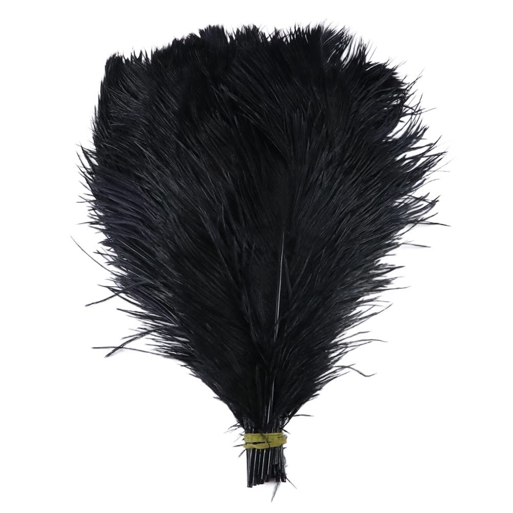 Plumes d'autruche noires 30-35cm pour eviter les centres de table trop bas en decoration