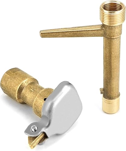 Miniatura 4 de QWORK Juego de 2 válvulas de acoplamiento rápido de latón de 34 pulgadas, herramienta de riego con llaves de acoplador rápido para patio, agrícola