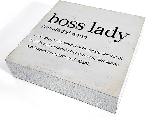 Miniatura 3 de Regalos de Boss Lady para mujer, diseño de jefe de señora jefa, caja de madera, letrero decorativo de madera, decoración del hogar para estante de