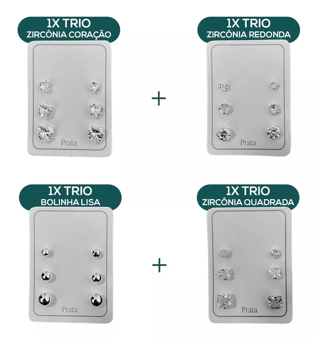 Trio Encantador: Kit com 4 Trios de Brincos Prata – Total de 12 Pares nos Tamanhos 3mm, 4mm e 5mm! em promoção! Veja a oferta e mais achadinhos de Bijuterias 3 Hoje é o melhor dia para comprar Trio Encantador: Kit com 4 Trios de Brincos Prata – Total de 12 Pares nos Tamanhos 3mm, 4mm e 5mm! com aquele preço maroto! Promoção! Aproveite a oferta! 3