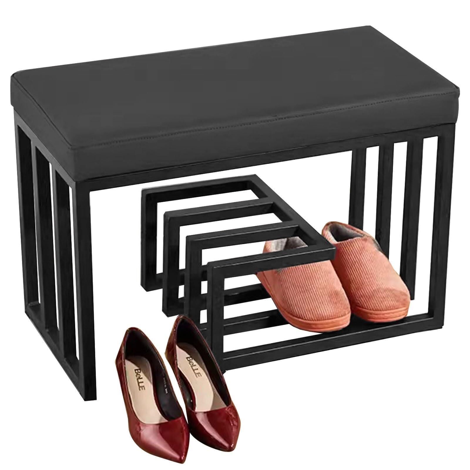 Banc à chaussures industriel pour ranger vos souliers et s'asseoir sans effort