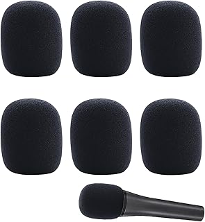 6 Stück Schwarz Popschutz Mikrofon,popschutz,pop filter,mikrofon popschutz,schaumstoff,Windschutz Schaumstoffabdeckung Muff,Anti-Bruit Pop Schutz Schaumstoff Microphone,Handmikrofon Popschutz