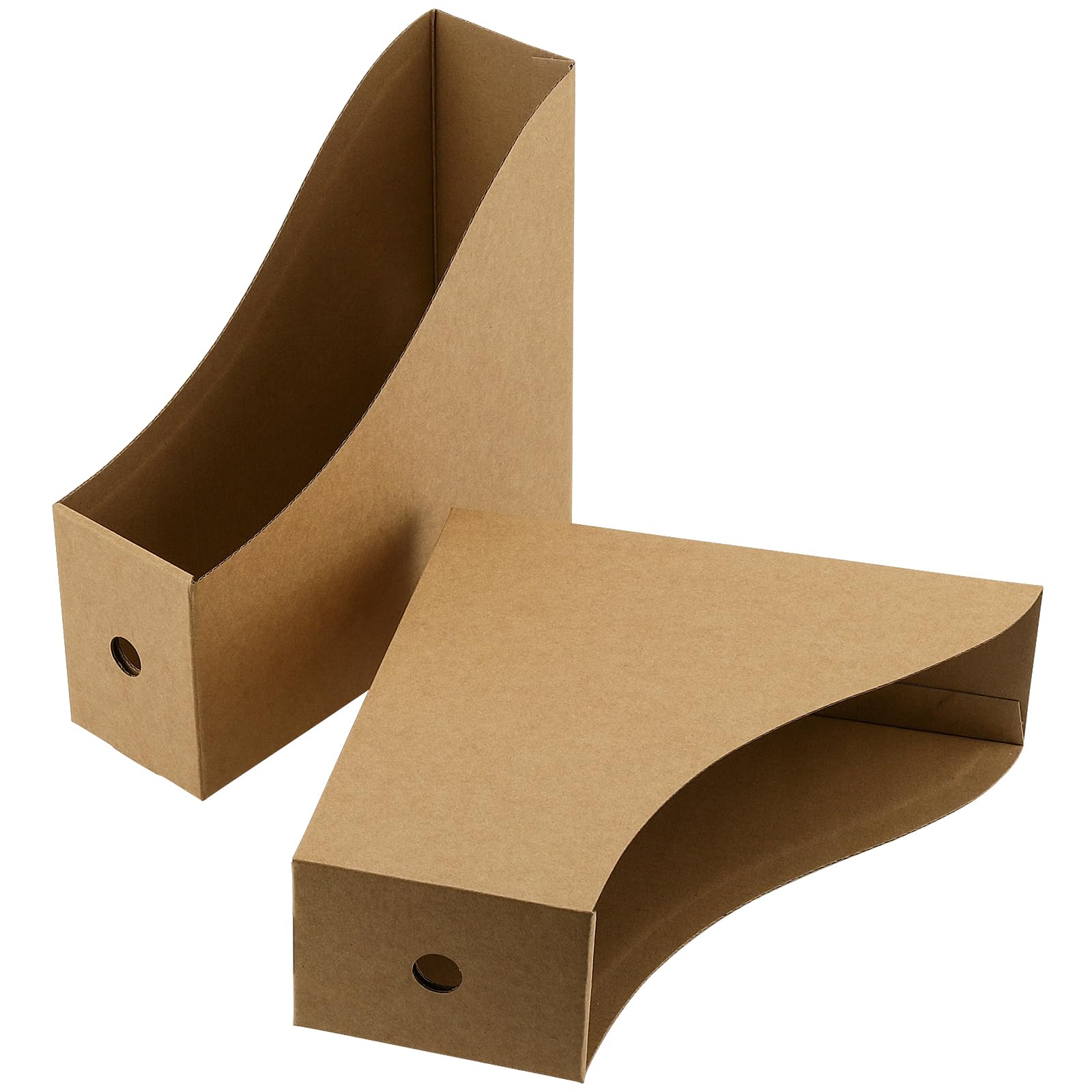 20 Stück Braun Zeitschriftensammler aus Kraftpapier, 26 x 9x 27 cm Schreibtisch Stehsammler Pappe Zeitschriftenhalter A4 Aktenhalter mit Etiketten für Bürobedarf, Datei Ordner