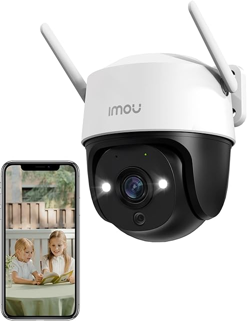 Imou Outdoor Security Camera with 30m Color Night Vision, 360° PTZ CCTV Camera with Pan Tilt, 1080P WiFi Home IP Camera, Smart Tracking/AI Human Detection/2-Way Audio/Spotlight Siren/Works with Alexa